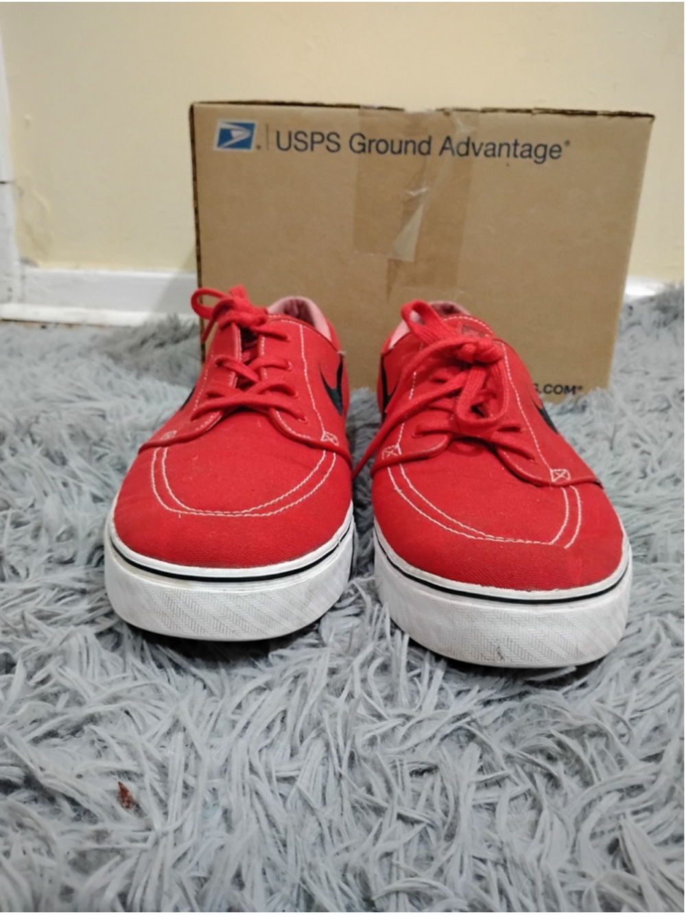 Nike SB Stefan Janoski Shoes Mens Size 14 Red Canvas Skateboarding 615957-603 - Picture 2 of 12